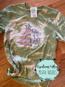 Merry & Bright Bleached Tee
