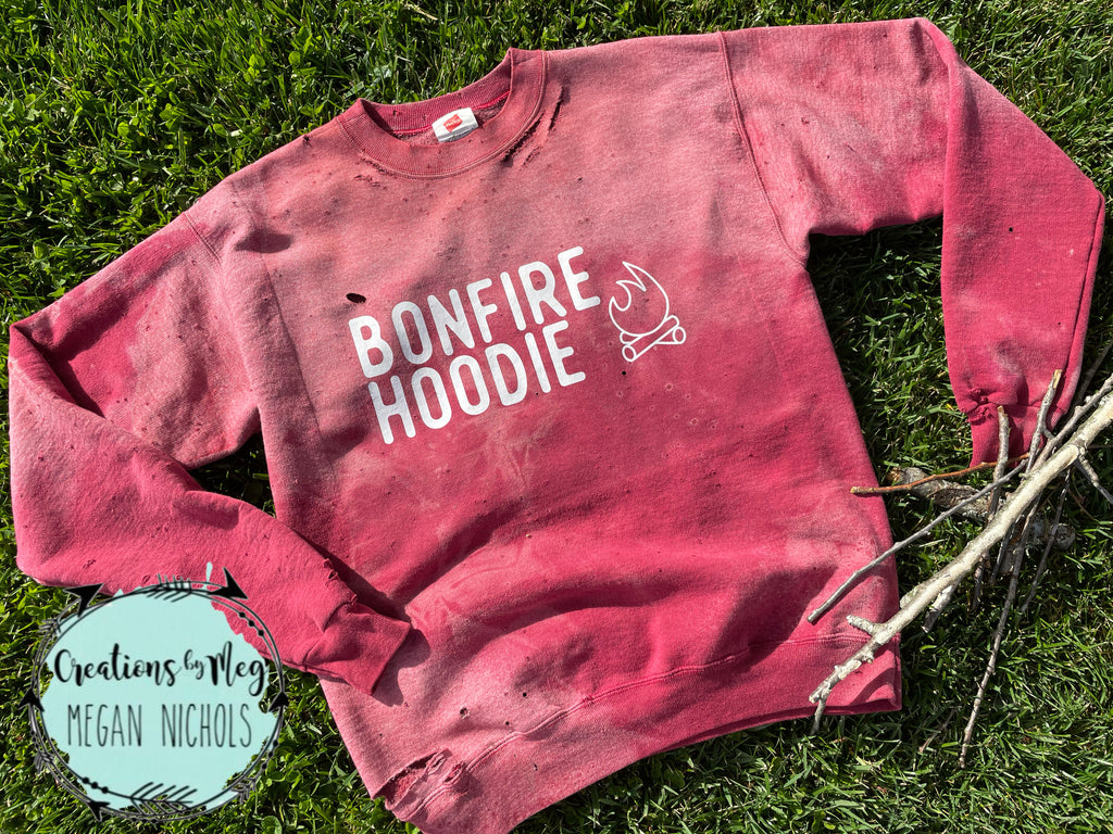Bonfire Hoodie Distressed Sweatshirt